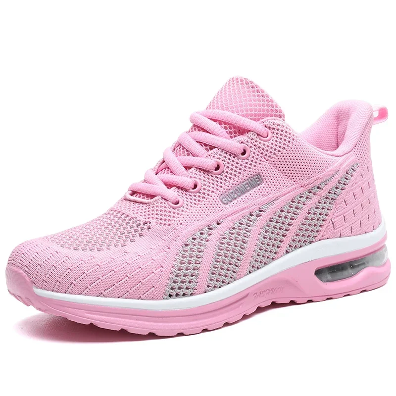 New Running Shoes Ladies Breathable Sneakers Summer Light Mesh Air Cushion Women\'s Sports Shoes Outdoor Lace Up Training Shoes