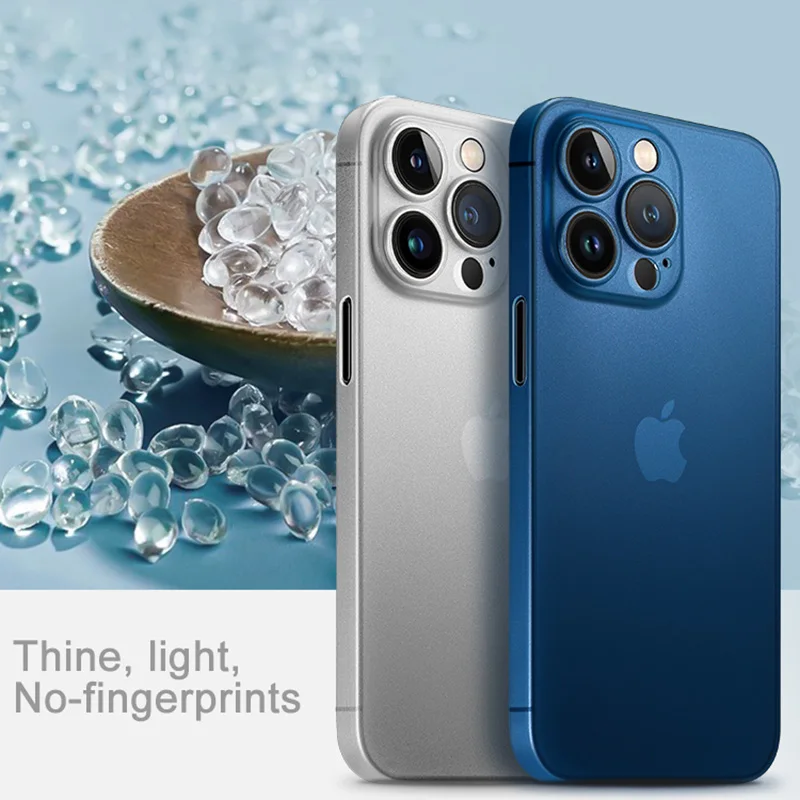 Funda translúcida ultrafina de PC mate para iPhone 11 12 13 14 15 16 Pro Max 15 Plus, cubierta esmerilada 5