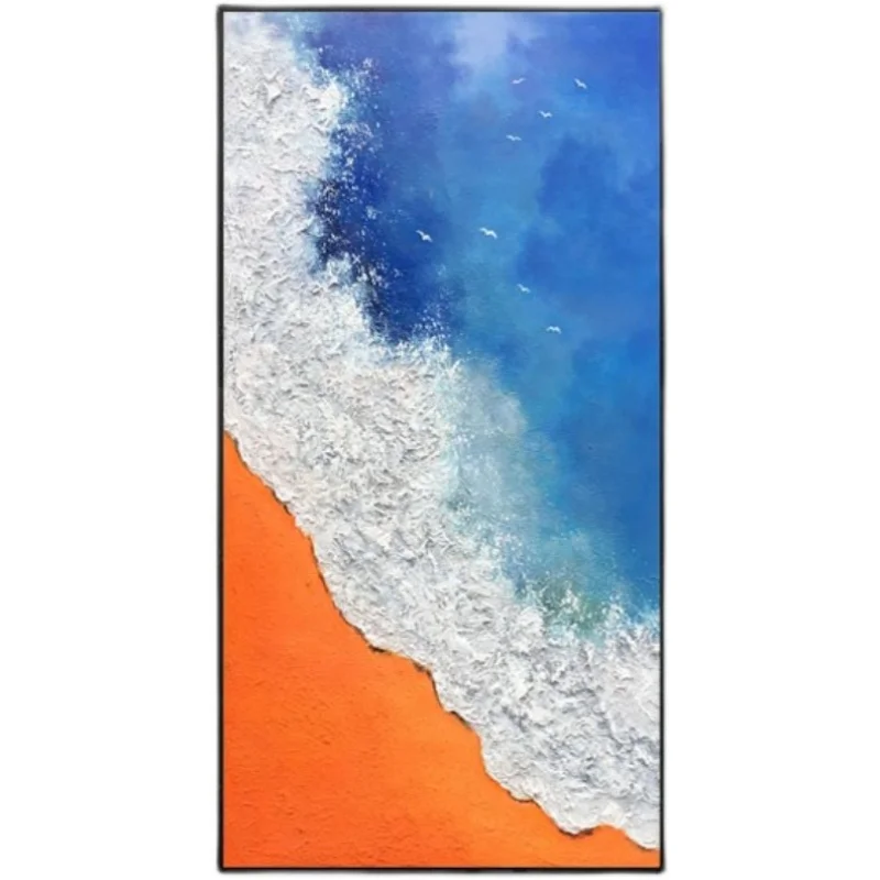 

Pure hand-painted entrance hall simple modern corridor end wall