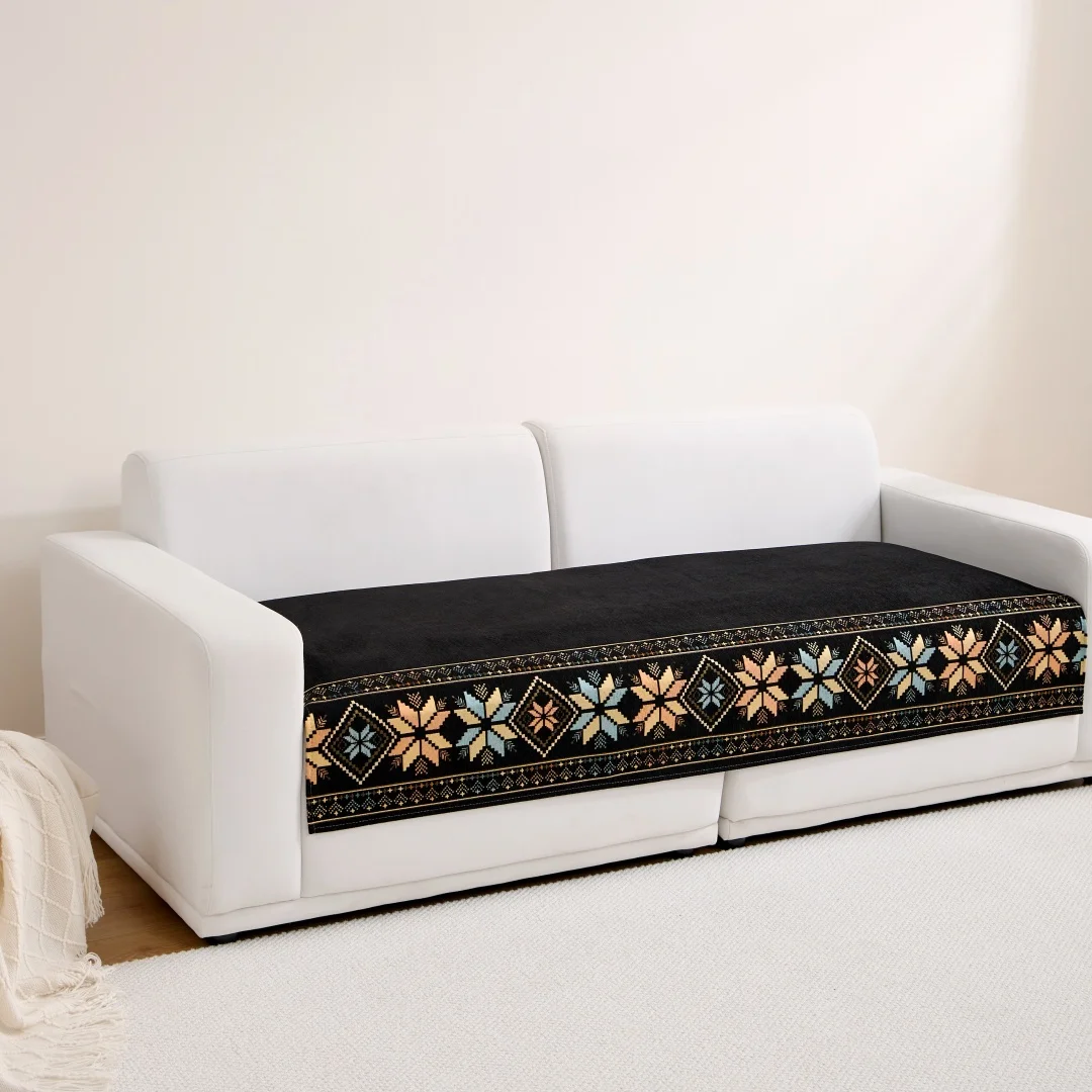 1 Stück Bohemian Jacquard Chenille Sofa Handtuch Boho Stil Sofabezug für alle Jahreszeiten Wohnzimmer Couch Möbelschutz Dekor – Detail 14