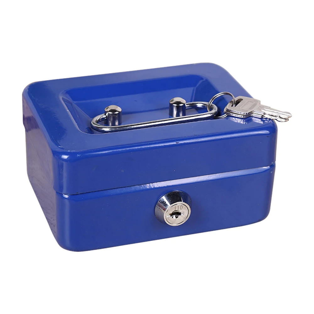 Mini Security Box Small Cash Boxs With Key Lock Household Portable Metal Money box Lockable cash Safe