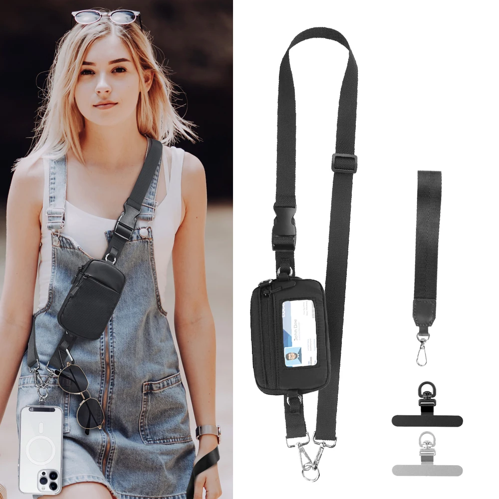 

Crossbody Body Phone Holder for Women, New Phone Strap with Zippered Pouch, Adjustable Crossbody Strap