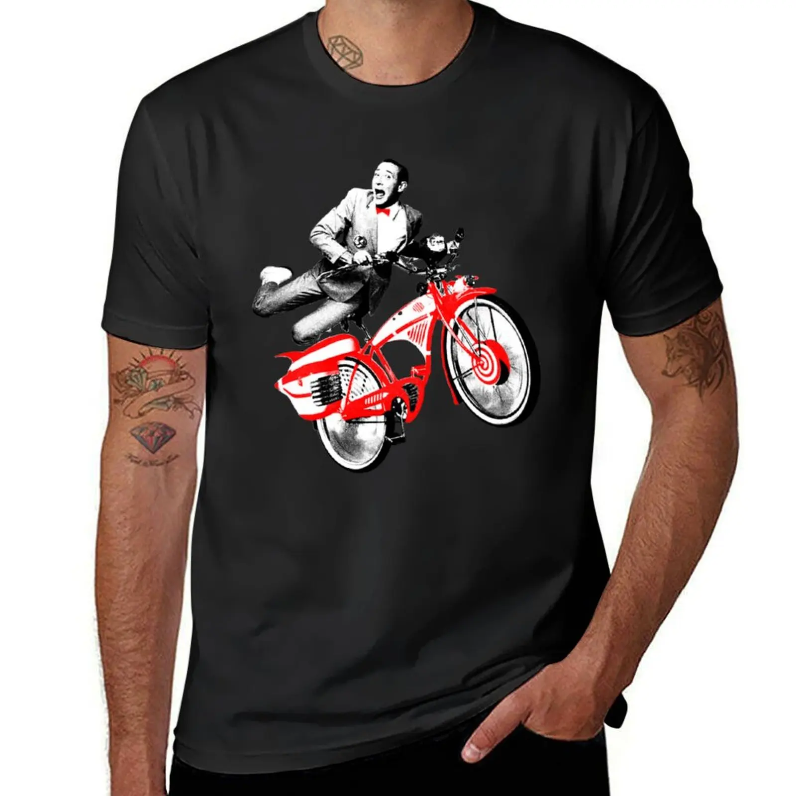 Pee Wee Herman - Pee Wee Herman's Big Adventure Bike T-Shirt man t shirt customs design your own shirts men graphic