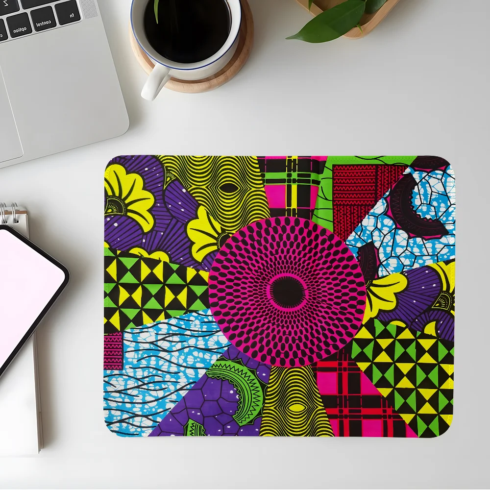 

African Style Fabric Print Art Mouse Pad Gaming Esports Mousepad Laptop Computer Office Desk Mat Rubber Small Anti Slip Pad