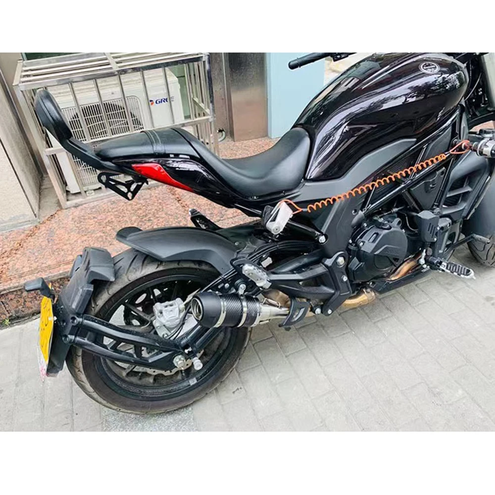Exhaust Pipe System Motorcycle Benelli 502C Modified Mufflers And Middle Link Pipe Carbon Fiber Tip Inlet 51mm Universal Slip on