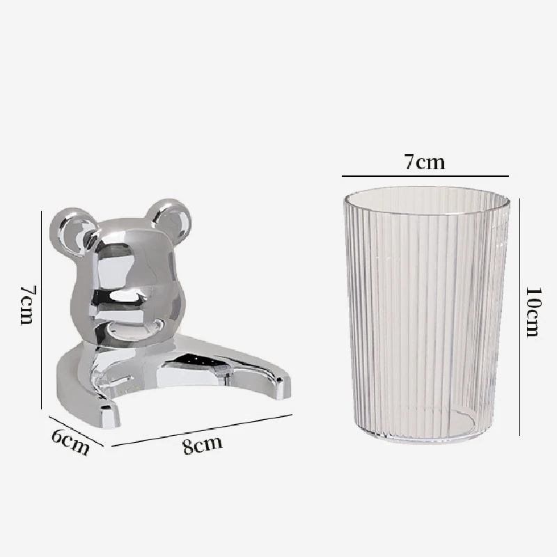 Creative Bear Racks Gargle Cups Wall-mounted Toothbrush Cups Plastic Portable Travel Toothbrush Cups Bathroom Accessories