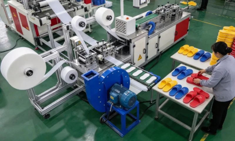Waterproof And Non-Woven Fabric Non-Slip Disposable Slippers Making Machine For Hotels And Guesthouses