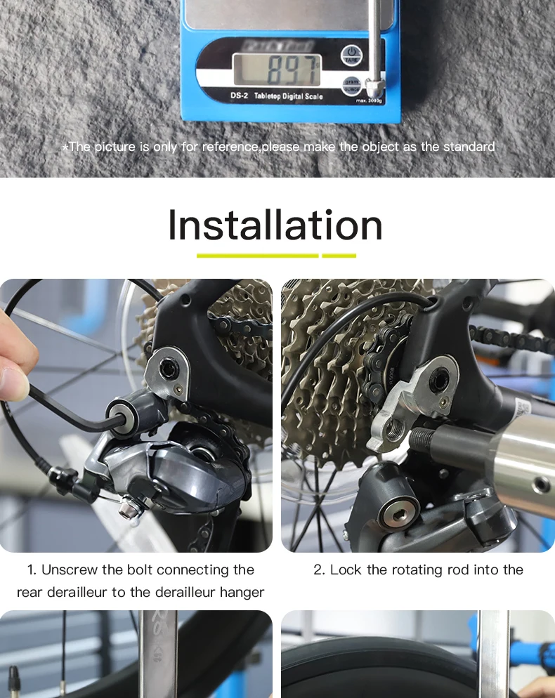 RRSKIT Fahrrad-Schaltwerk-Ausrichtungswerkzeug aus Edelstahl, Hinterrad-Ausrichtungskorrektur, Schaltwerk-Positionierungs- und Getriebe-Einstellwerkzeug – Detail 6