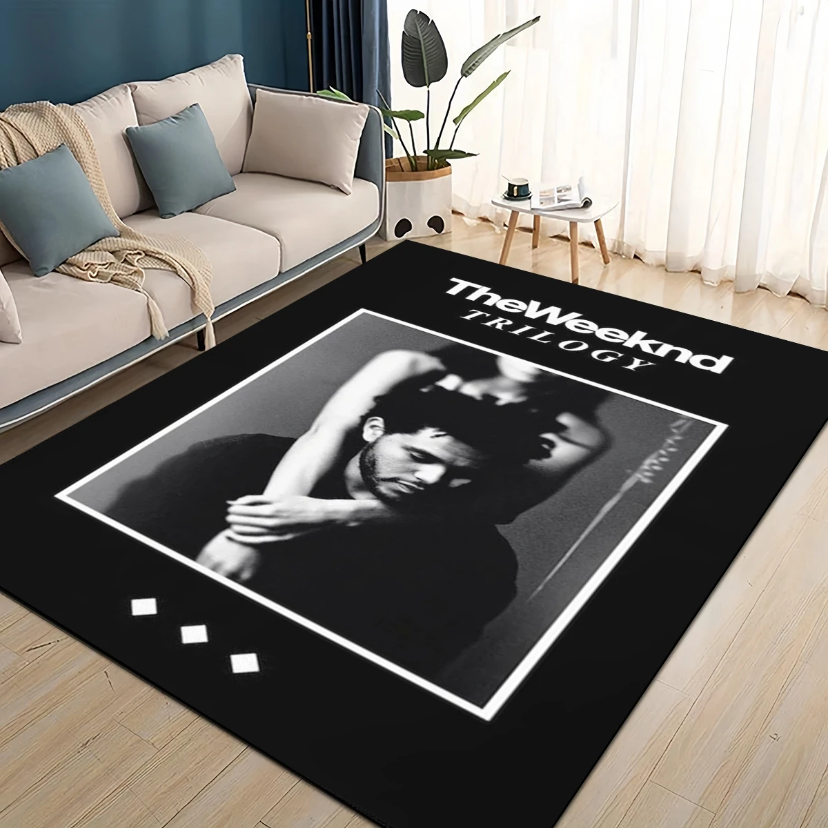 3D The Weeknd X.O R&B Singer Teppich für Wohnzimmer, Schlafzimmer, Zuhause, Sofa, Dekoration, Kinder spielen, rutschfeste Bodenmatte, Weihnachtsgeschenk