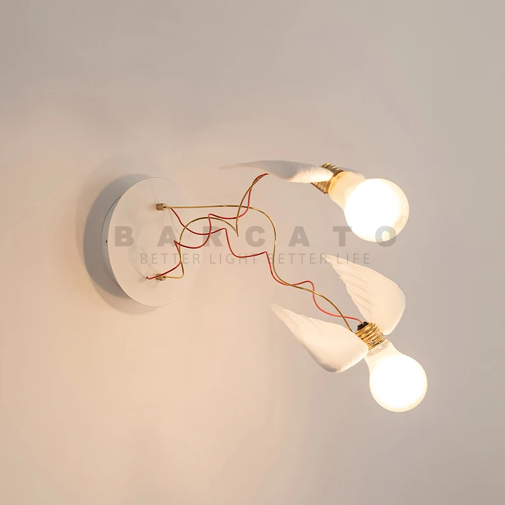 Modern Wall Lamp Living Room Corridor Lighting Nordic Home Decor Bedroom Bedside Lamps Light Luxury Creative LED Feather Lamp