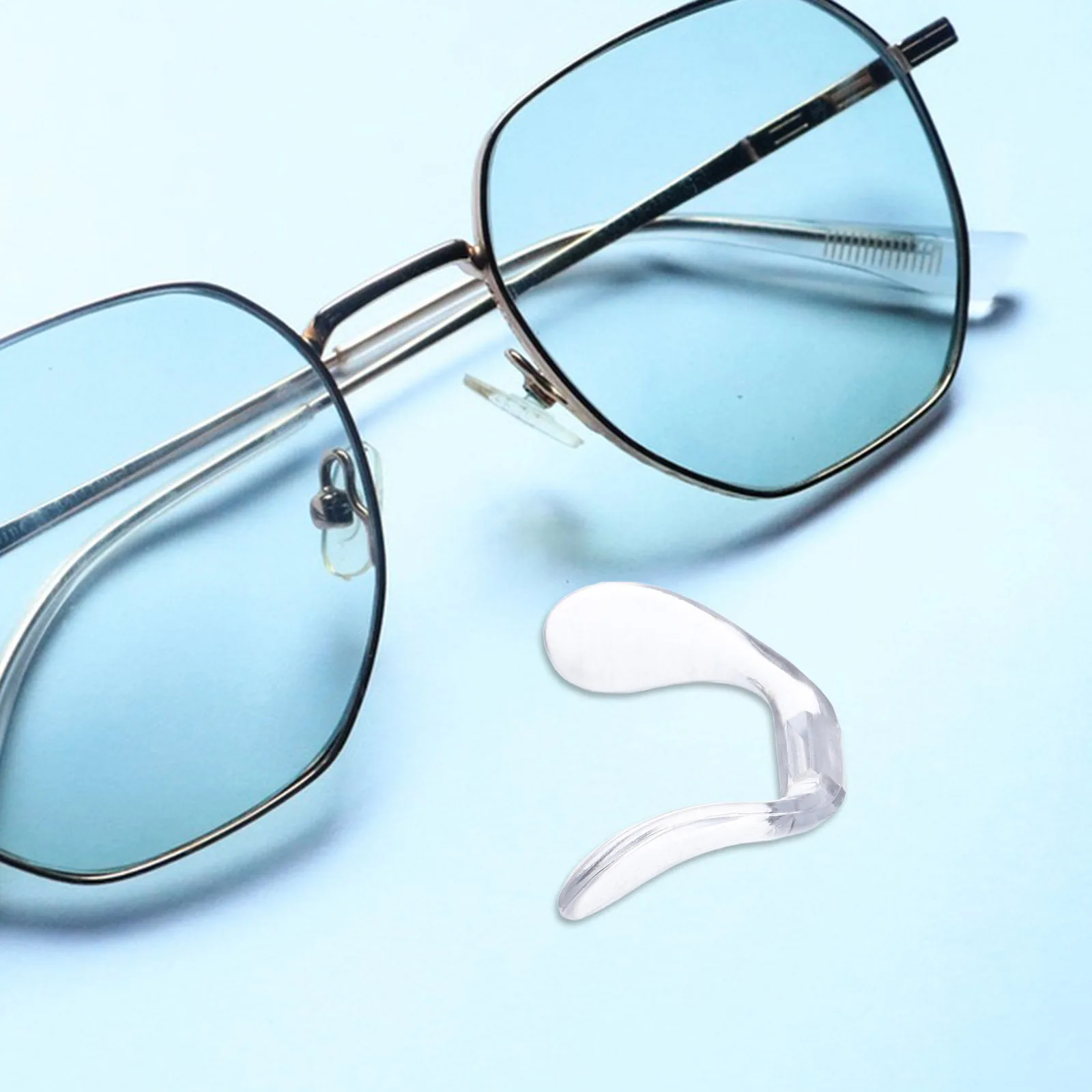 

10pcs Eyeglass Saddle Bridge Pads Replacement Single Hole Design For Secure Fit, Compatible With Sunglasses Eyewear Frames, Nose