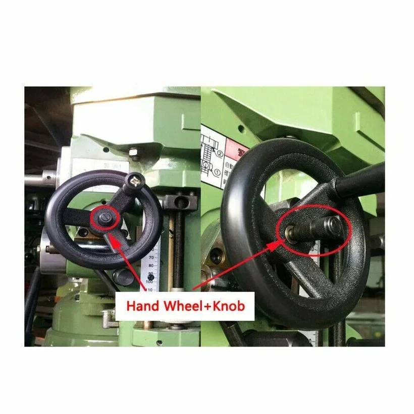 1Set High Quality Milling Machine Fine Feed Black Plastic Hand Wheel & 3X Feed Reverse Knob B125+126 Mill