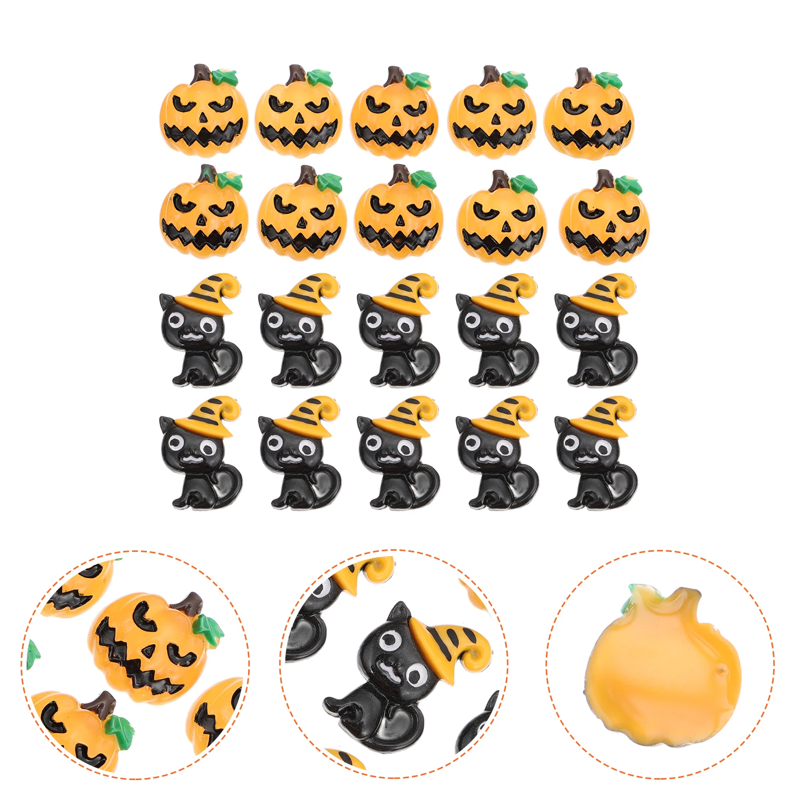 

20pcs Pumpkin Hairpin Accessories for Halloween Craft Charm Embellishment DIY Storage Halloween Craft Embellishment Tools