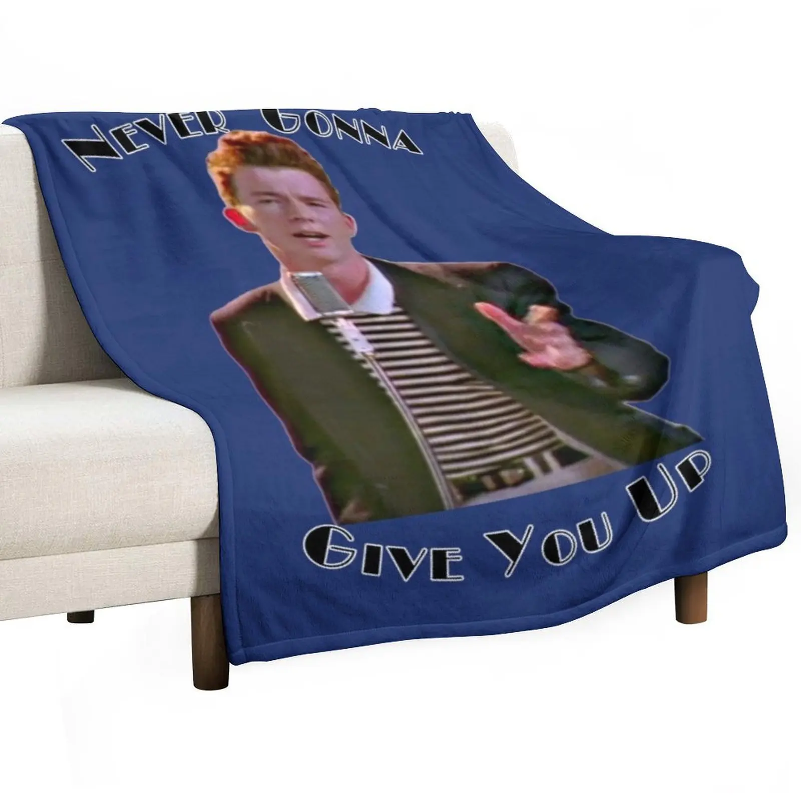 

Never Gonna Give You Up Rickroll - Rick Astley Throw Blanket Soft Plush Blanket as Housewarming Gift