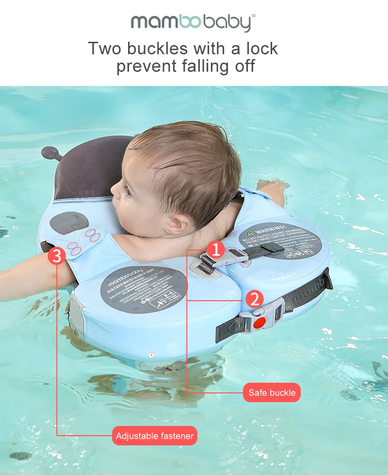 Mambobaby flutuador de natação para bebês com guarda-sol para crianças, acessórios de piscina não infláveis, jogo ao ar livre, flutuador de cintura de água