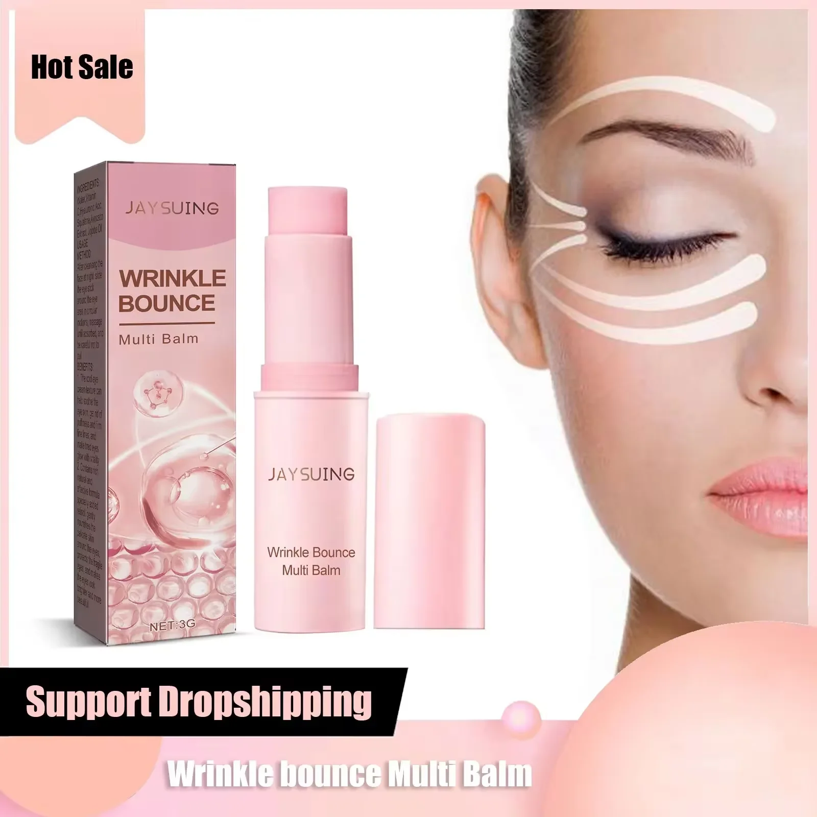 Collagen Multi Balm Stick Wrinkle Bounce Anti-Wrinkle Moisturizing Multi Balm Brighten Dull Skin Tone Cream Korean Cosmetics