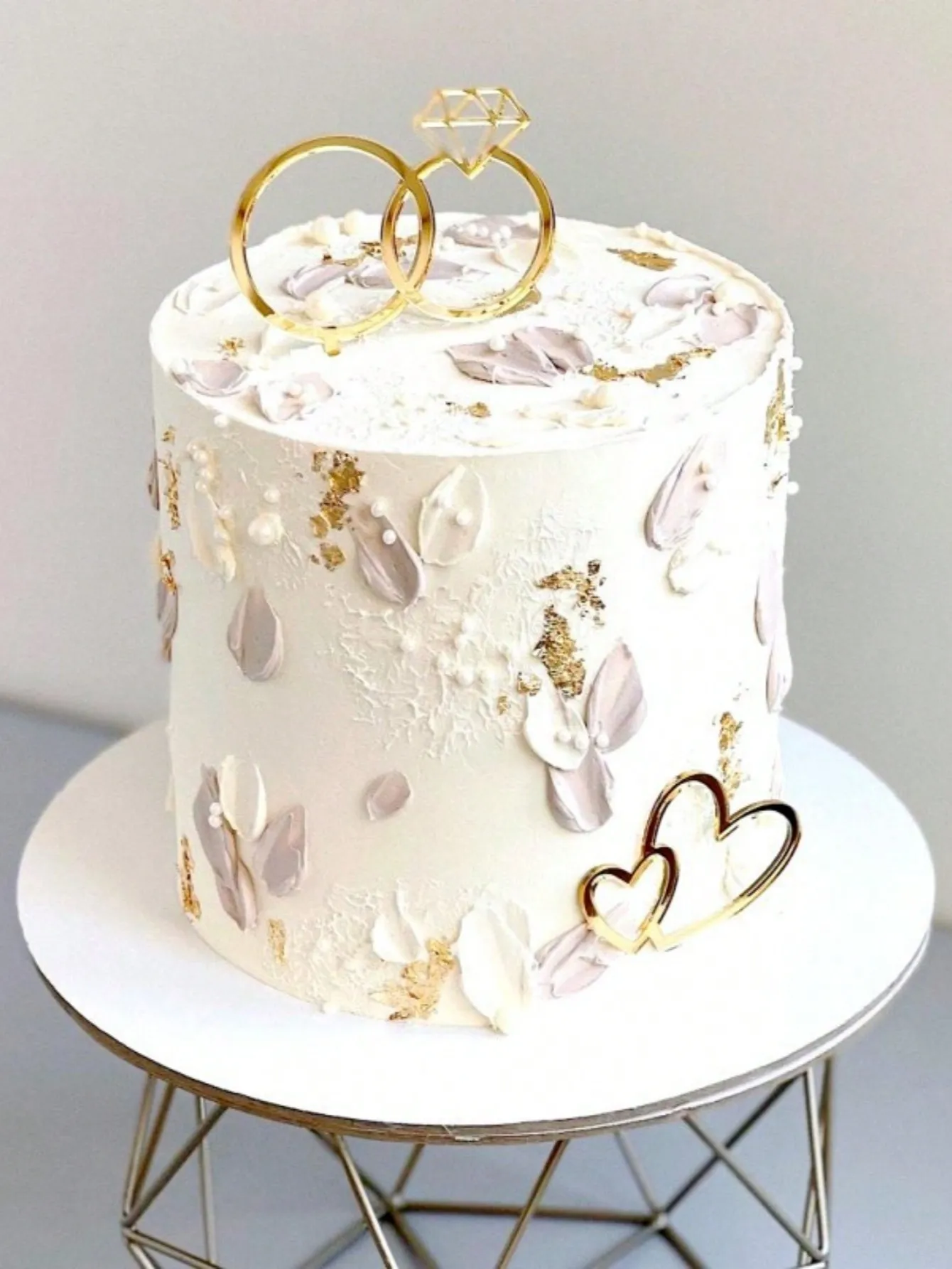 قطعة واحدة من كعكة الأكريليك الدائري الماسي - ديكور للزواج/الخطوبة/الذكرى السنوية/عيد الحب، مستلزمات الخبز #2