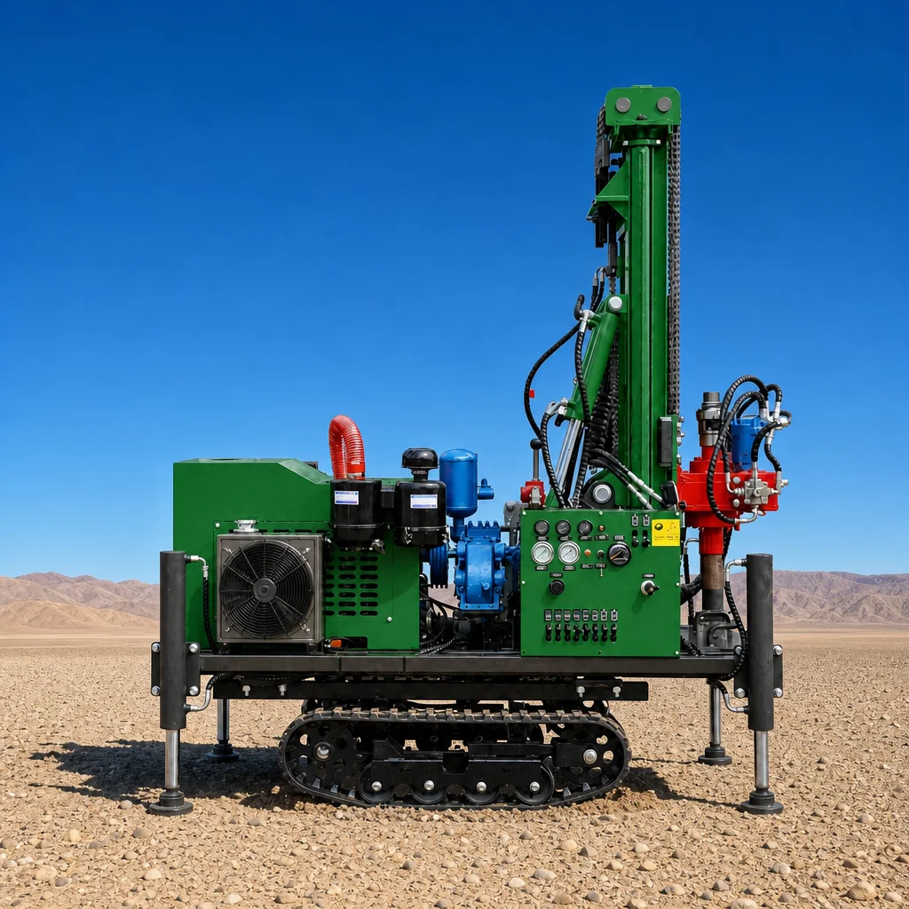 Customized Well Water Drilling Rig 200m Deep Maximum Horsepower Diesel Powered Hydraulic Drive Track Type Mini for Family Farm