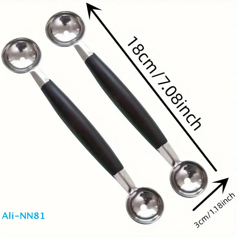 【N】Stainless Steel Double Ended Headed Fruit Icecream Ball Spoon Diameter Melon Baller Fruit Vegetable Tools