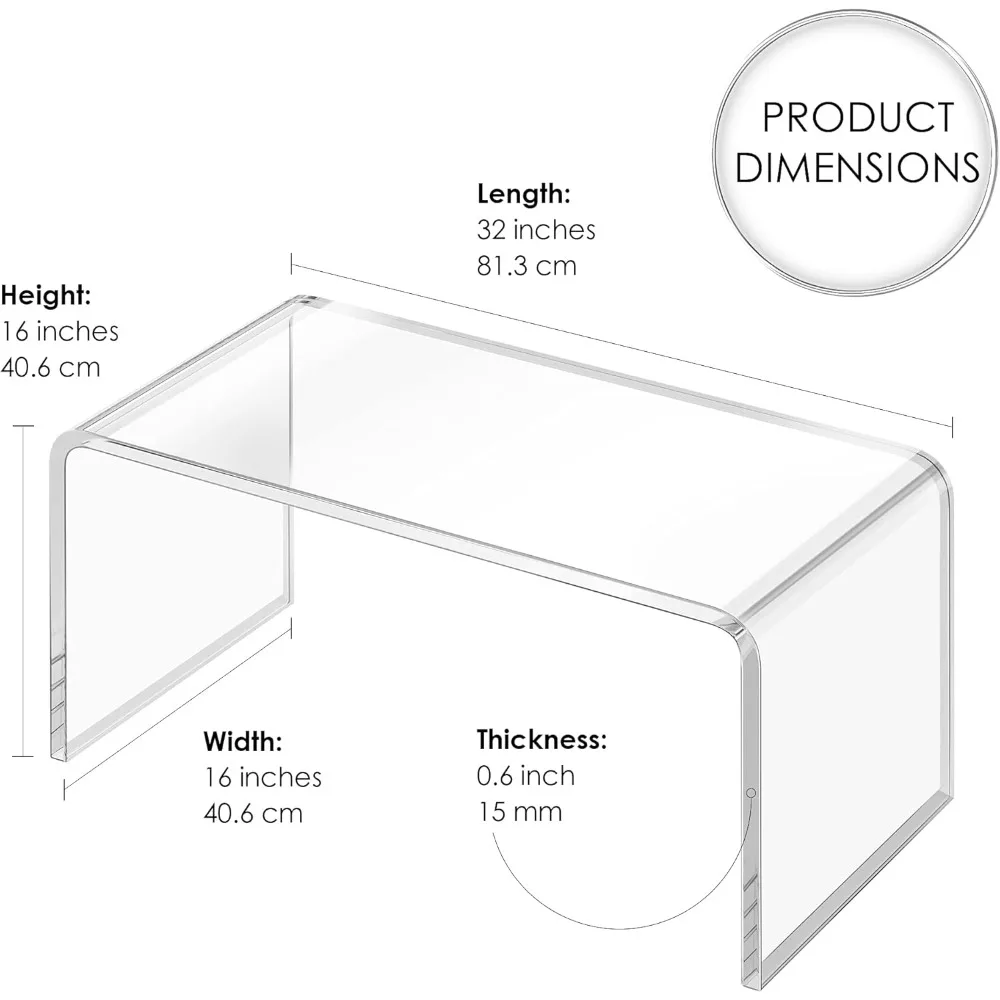 Elegant Acrylic Coffee Table with Rounded Edges for Modern Living Rooms