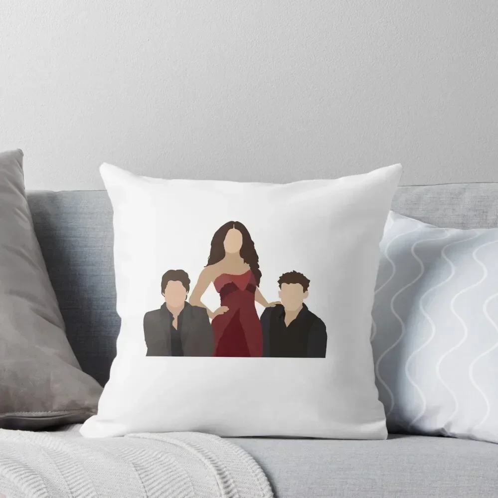 

damon, elena, and stefan Throw Pillow Plaid Sofa Christmas Cushion For Home New year pillow cover luxury pillow