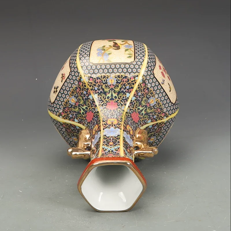 Jingdezhen Porcelain Vase Porch Ornaments Antique Official Enamel Porcelain Antique Collection Square Vase
