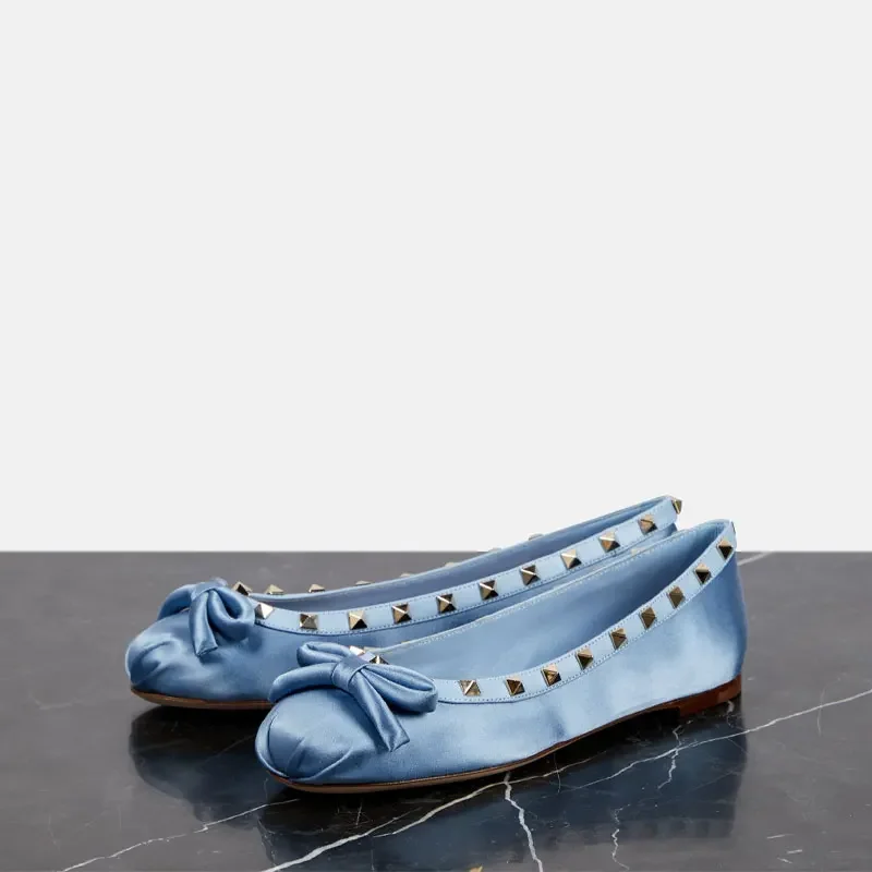 Bowknot برشام مطوي نعل مسطح حذاء واحد الربيع/الصيف مريح المشي لمسافات طويلة في الهواء الطلق التنقل ماري جين الباليه طالب الأحذية 44 #3