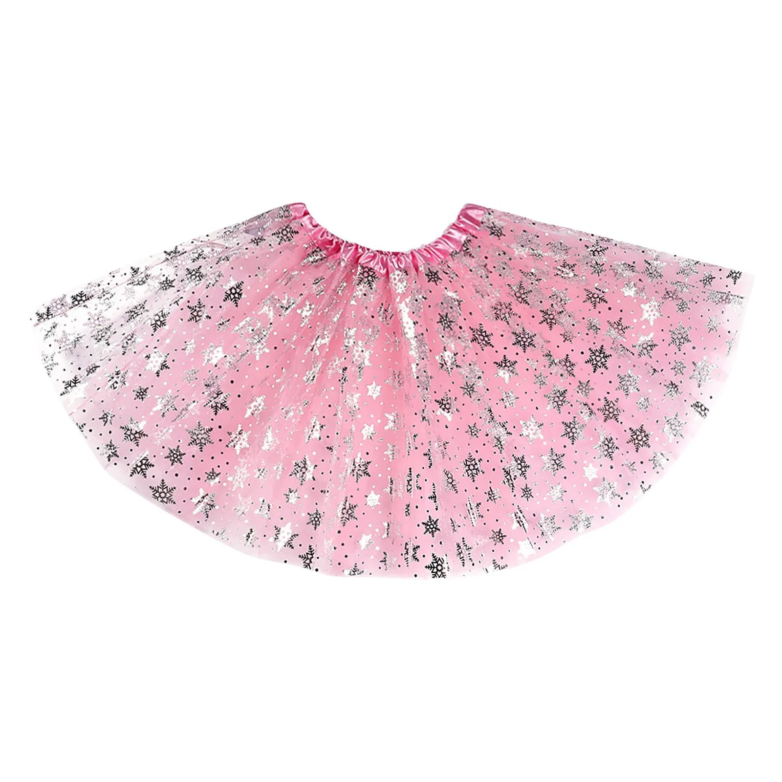 New Fashion Women Girls Tulle Star Sequins Princess Tutu Skirt Outfits Costume Bouffant Skirt Big Pentacle Net Gauze Skirt