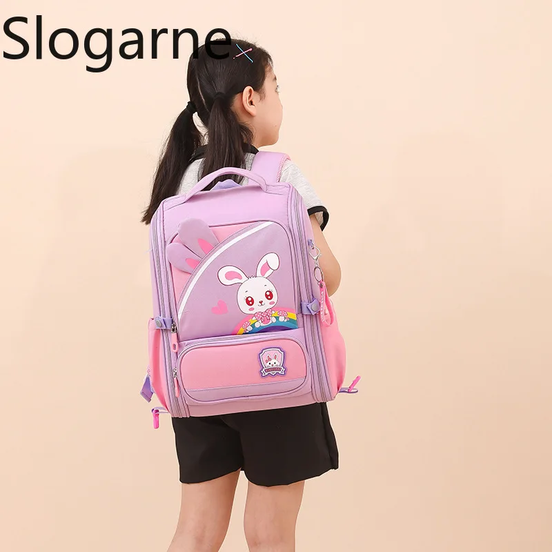 Kids Cute Cartoon Rabbit Backpack Students Dinosaur School Bag Children Waterproof Bunny Bookbag Girls Travel Daypack Schoolbags