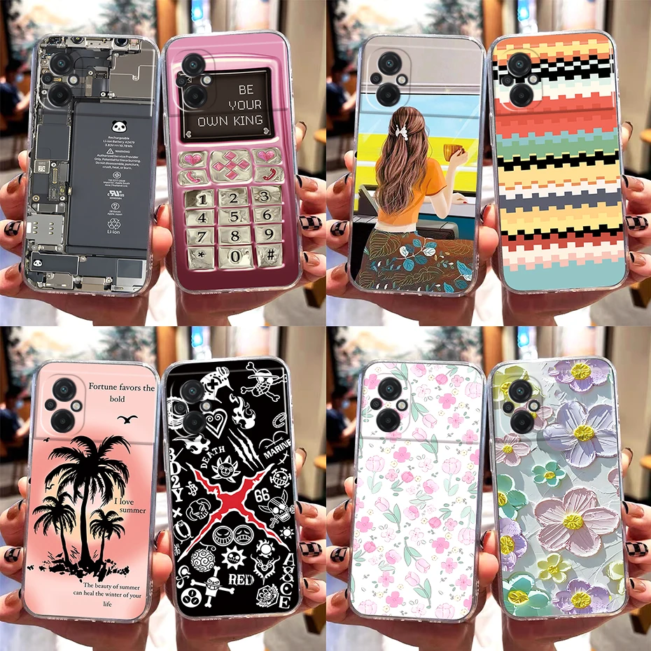 For Xiaomi Poco M5 Case Fashion Pattern Cover For Xiaomi Poco M5 Bumper Soft Clear Silicone Phone Case PocoM5 M 5 Fundas Para