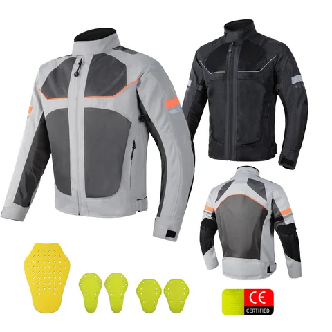 Universal Motorcycle Jacket, All Season Mesh Reflective Protective Riding Gear with Breathable Design for Men & Women