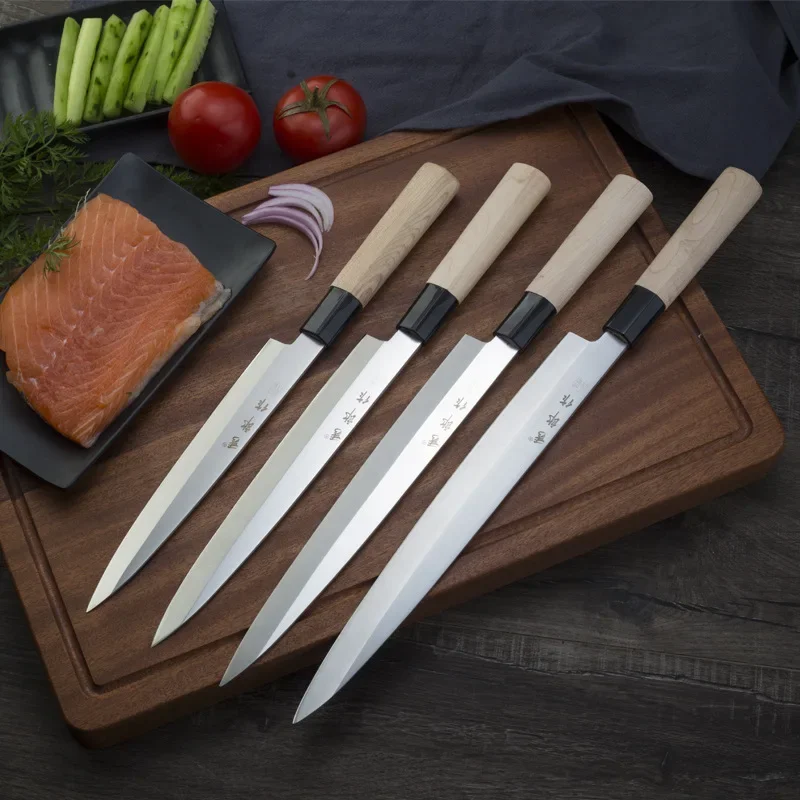 High Carbon Steel Japanese Knife Sashimi Sushi Knife Salmon Fish Raw Fillet Knives Fish Slicing Cooking Knife