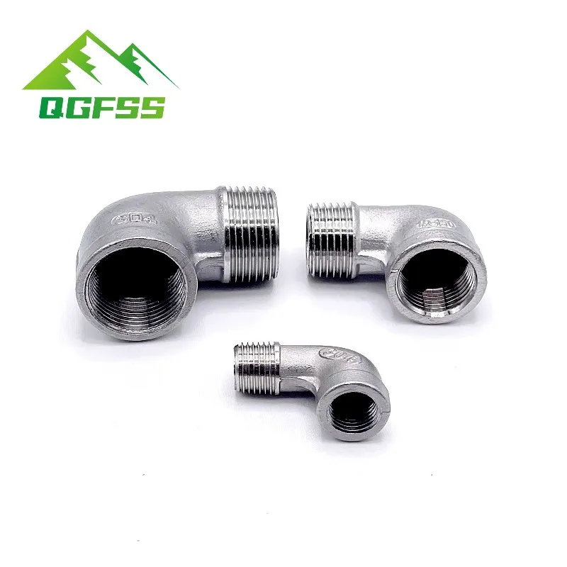 

BSPT 1/8" 1/4" 3/8" 1/2" 3/4" Stainless Steel SS304 Female x Male Fuel Street 90 Elbow Threaded Pipe Fittings For Water Gas Oil