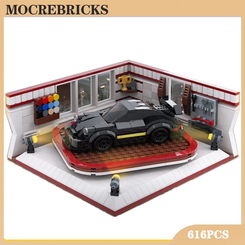 Kid's Building Block Toy MOC Sports Car City Racing Vehicle Supercar Showroom Assembly Model Bricks Toys Sets Children Gifts