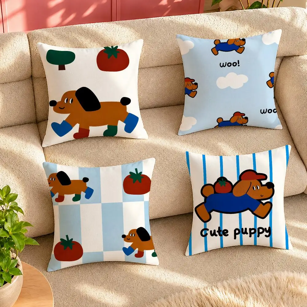 cute Tomato dog series Cushion Cover Pillow Cover Decorative Throw Couch Home Decor for Living Room Sofa