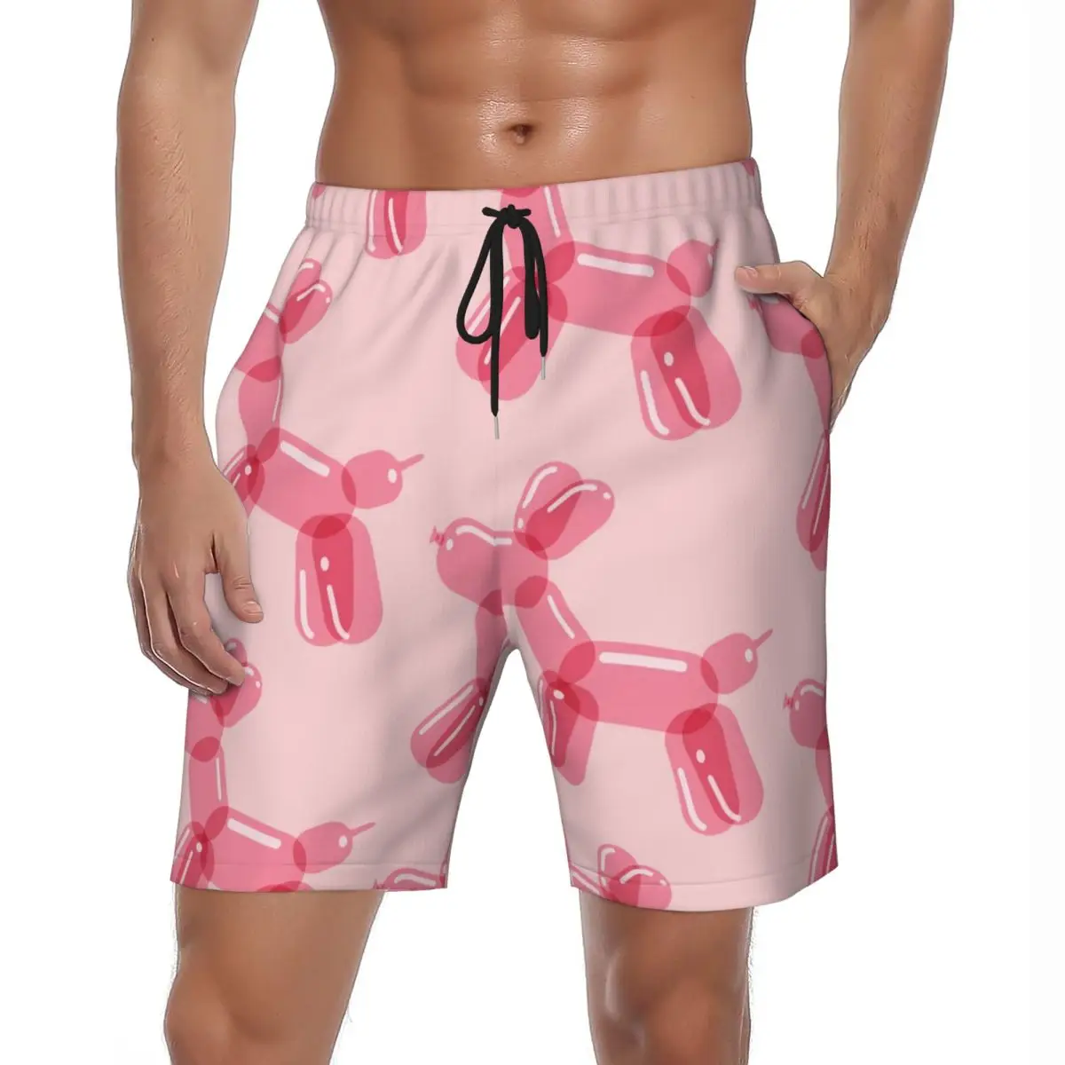

Шорты для собак с воздушным шаром, летние розовые пляжные шорты для бега, мужские быстросохнущие плавки с гавайской графикой, большие размеры