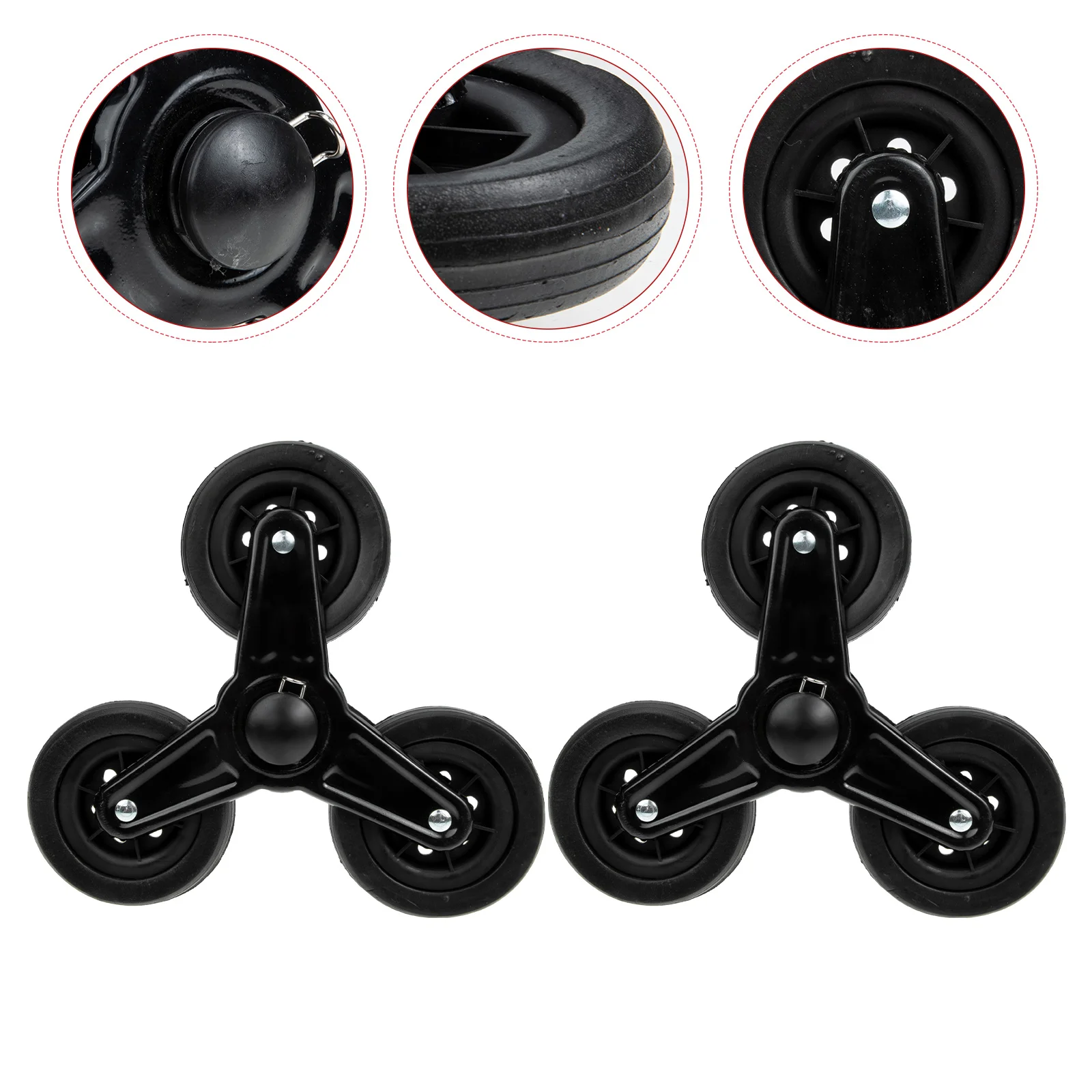 Shopping Wheel Cart Triangle Wheels Stair Climbing Accessories Casters Strollers for Kids Heavy Duty Trolley Supplies