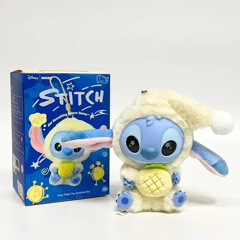 Disney nuevo Stitch Eat Some Thing Before Sleep Series caja ciega de vinilo bolsa colgante Linda muñeca de peluche caja misteriosa juguete regalos sorpresa