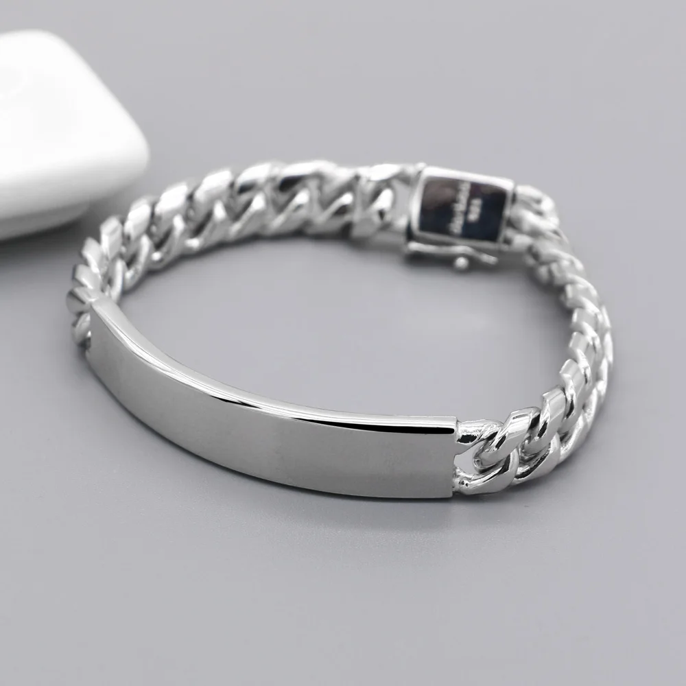 925 Sterling Silver Cuban Chain Bracelet Classic Bracelet Bling Miami Wrist Hand Jewelry Party Internet Celebrity Styles 10mm
