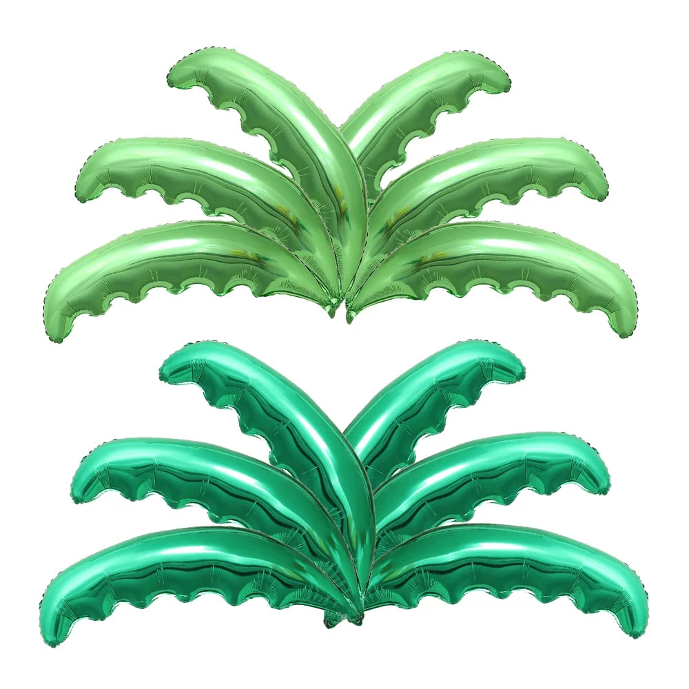 Pacote de 12 (91cm) balões em forma de folha de palmeira verde claro verde escuro aniversário casamento luau banquete decorações de festa tropical