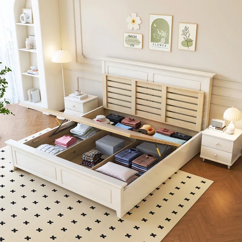 Simple Modern Beds Elegant Nordic Double Full Size Bed Frame Wood Luxury Letti Matrimoniali Eleganti Bedroom Furniture