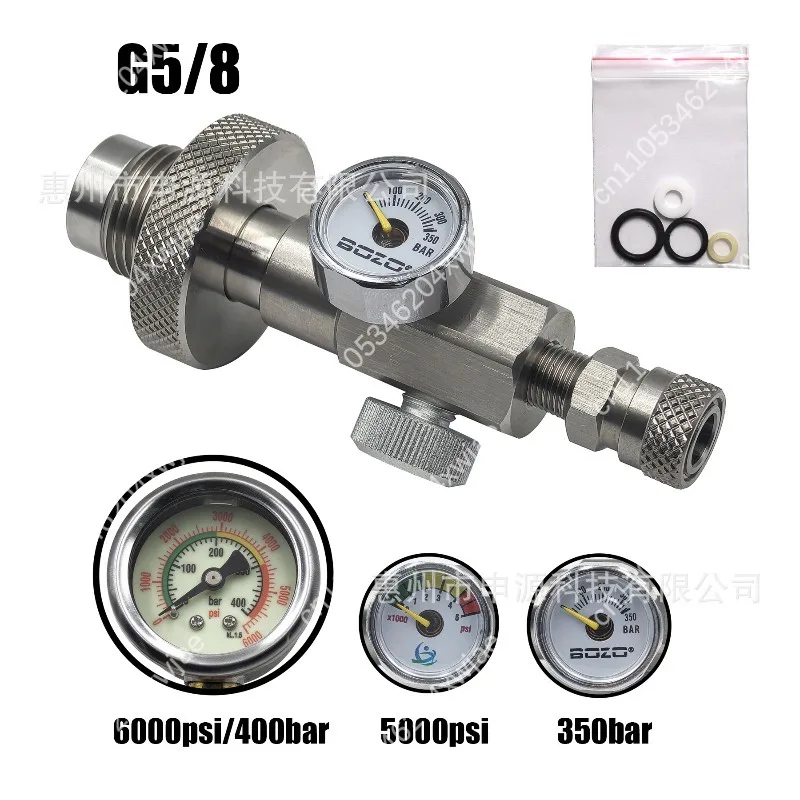 G5/8 DIN Valve Fill Station with 8mm Quick Connect for Scuba Diving Tank Charging