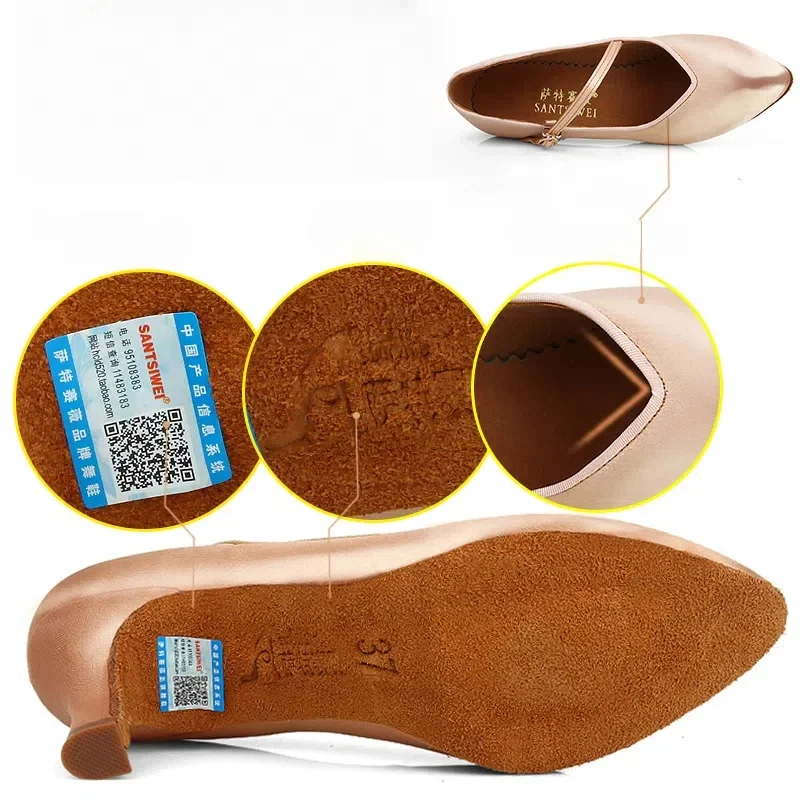 Professionelle Tanzschuhe für Damen, modernes Design, hoher Absatz, weiche Sohle, rutschfest, für Gesellschaftstanz, Walzer, lateinamerikanische Tänze, Auftritte und Partys. – Detail 5