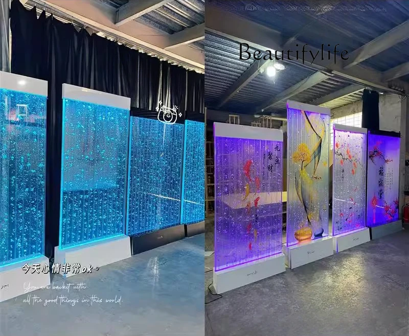 Water curtain wall, running water screen partition, entrance entrance, acrylic bubble wall customization