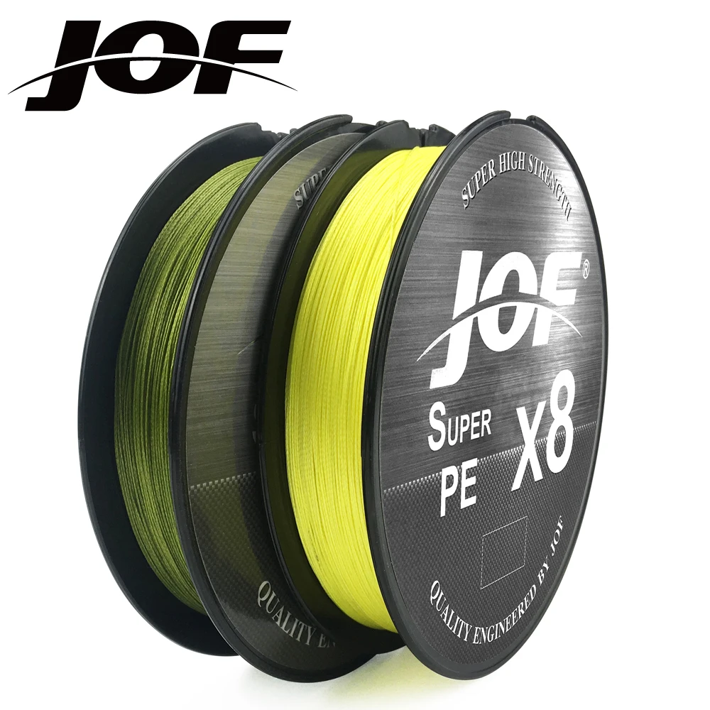 JOF Braided Line 8X 150/300m 7 Color All for Fishing Line MaxDrag 100LB Multifilament PE Line for Saltwater Sea Fishing