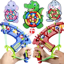 Montessori Dart Board Slingshot Target Sticky Ball Dartboard Catapult Throw Sport Game Educational Child Outdoor Games for Kids