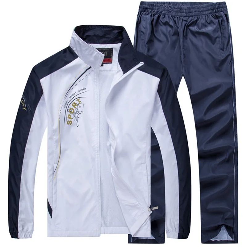 

Men's Sportswear Sets New Spring Autumn Tracksuit 2 Piece Sweatsuit Jacket+Pant Male Fashion Print Clothing Sports Suit