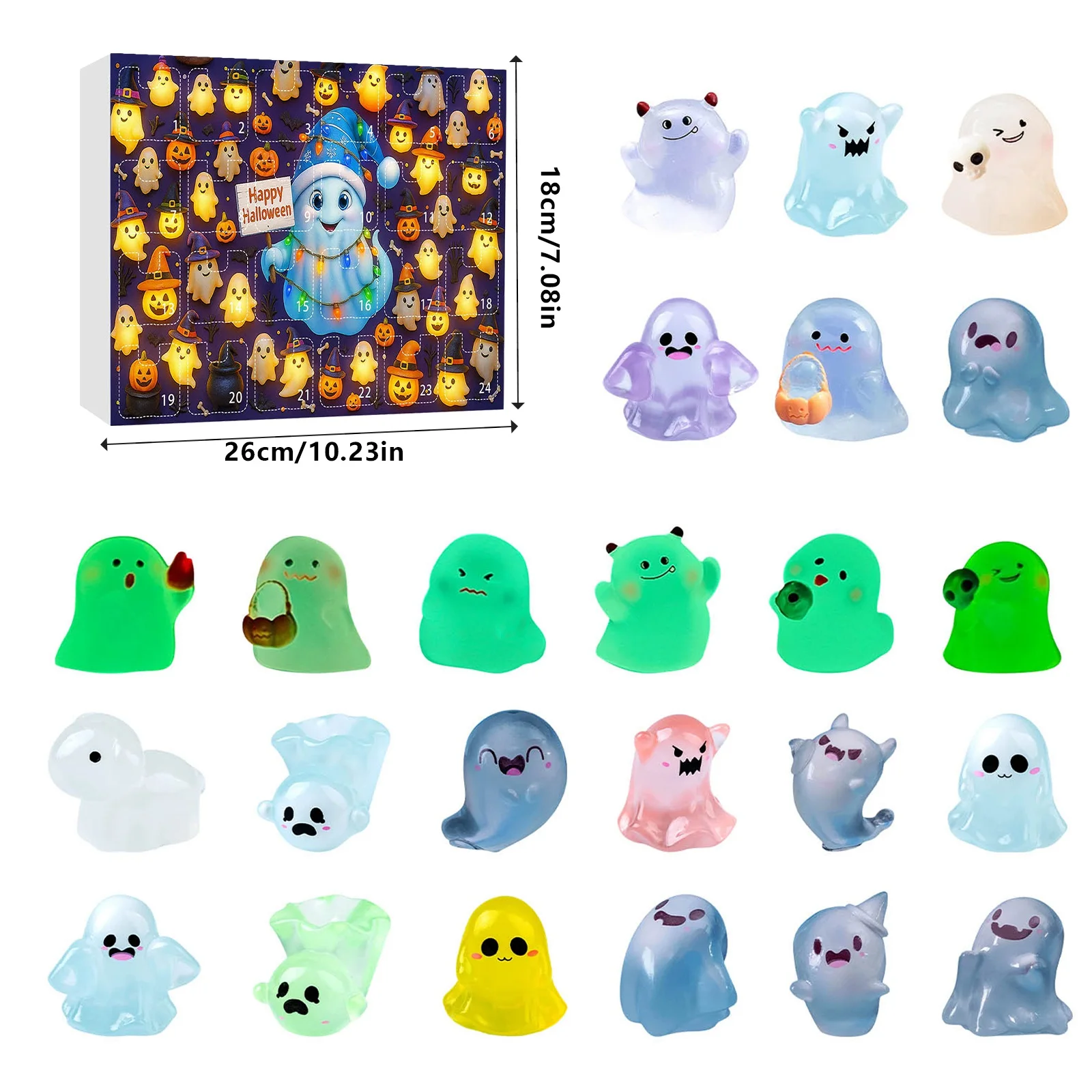 مؤقت فرشاة الأسنان للأطفال 2 دقيقة مع الفاصلات يتوهج في الظلام، تقويم القدوم للهالوين، مؤقت رملية غامضة للأطفال بكميات كبيرة #3