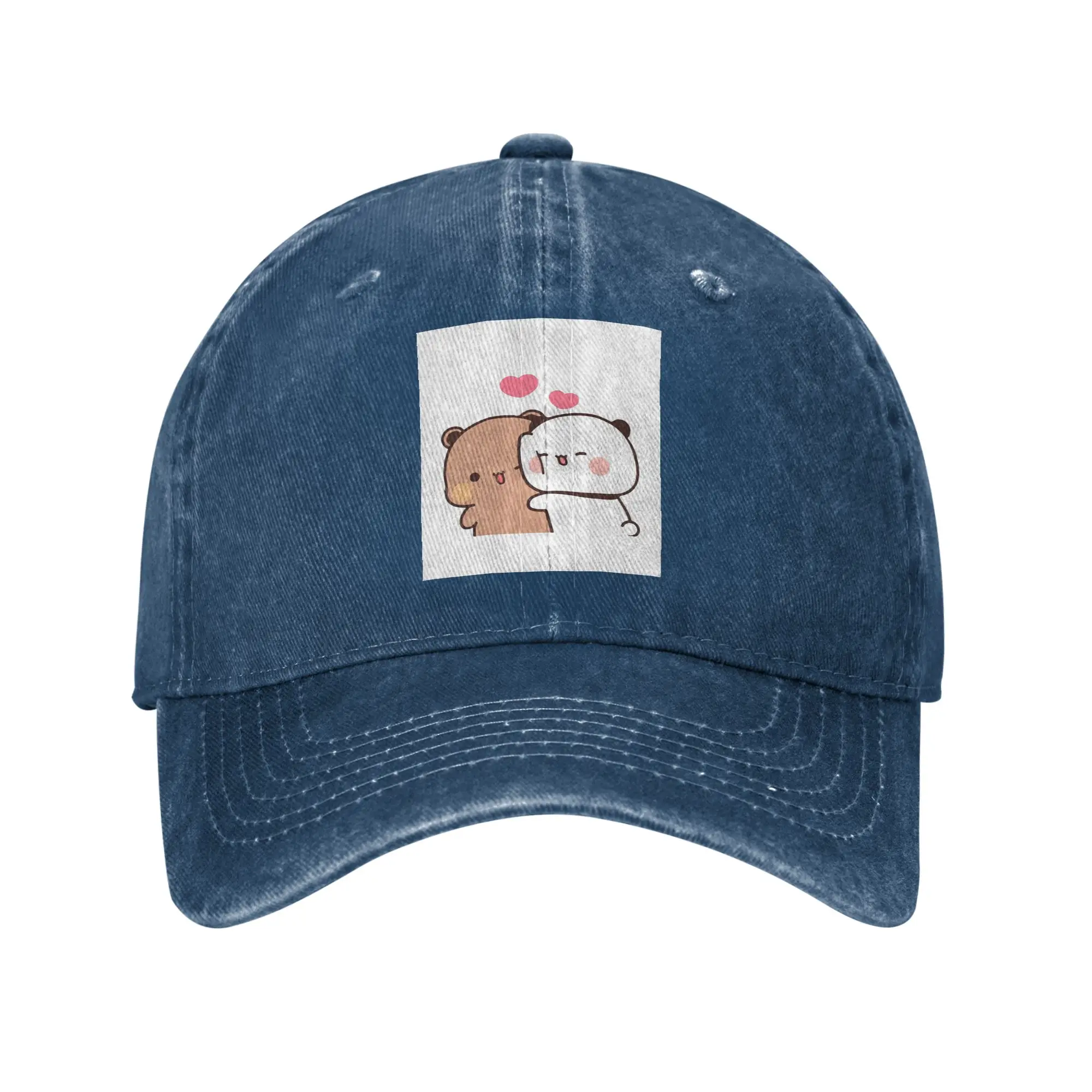 Panda And Brownie Bear Couple   Denim Cap Casual Baseball Caps Adjustable Hat Summer Unisex Baseball Hats