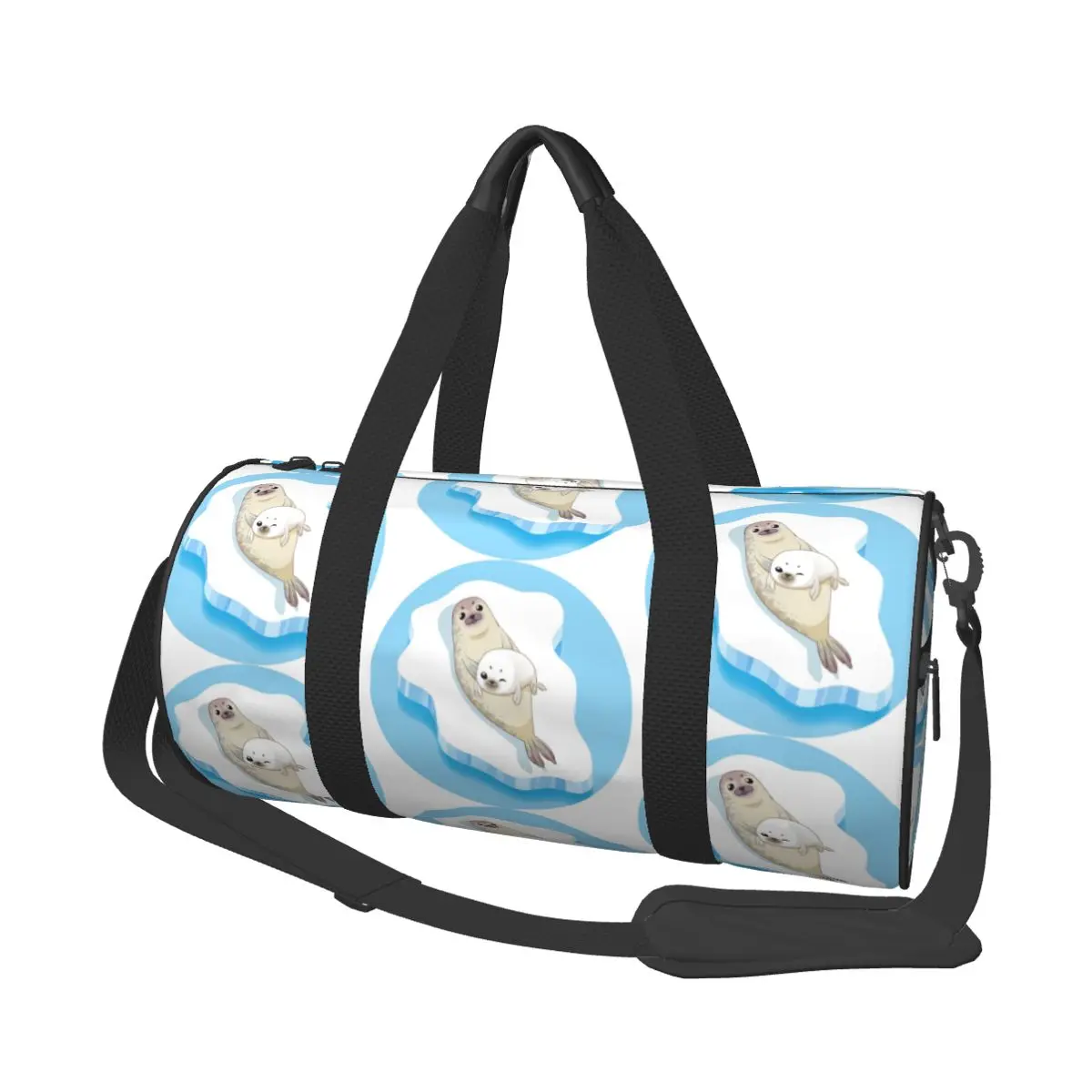 

Cute Seals Family Cartoon Character Large Duffle Gym Bag Multi-Functional Duffle Travel Bags Handbags Fitness bag